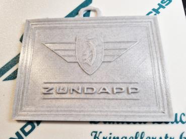 Zündapp Reliefbild in Granitoptik 15x11x0,7cm samt Rahmen und Aufhänge haken